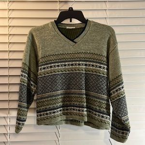 Grandpa sweater green and cropped